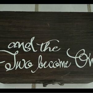 Farmhouse style Wooden Ring Box with inscription